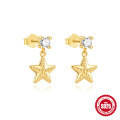 wholesale S925 Sterling Silver Classic Star and Moon Diamond Earrings, Versatile Butterfly and Teardrop Designs-0-4