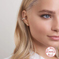 wholesale S925 Sterling Silver Ear Clip with Rhinestones, Trendy French INS Style Earrings-0-1