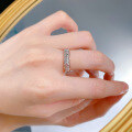 wholesale S925 silver Zhuo Zhifan Jewelry new narrow version two-tone gold ring-0-3