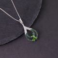 wholesale S925 Sterling Silver Fresh, Sweet, and Natural Topaz Necklace with Diopside and Amethyst Pendant, High-End Jewelry-0-4