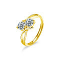 Sterling Silver Moissanite Dual Star Ring, Minimalist Design, Wholesale-0-5