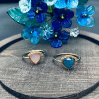 wholesale 925 Sterling Silver Japanese-style Light Jewelry Geometric Shield Rose Quartz Ring, Minimalist and Versatile Hand Accessory with Niche Design Sense-Rose Quartz Shield Ring Hong Kong No. 15