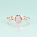 wholesale Rose gold plated S925 sterling silver inlaid with natural moonstone ring, fashionable and unique, elegant and luxurious-0-1