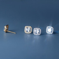 wholesale S925 silver Korean-style geometric diamond earrings for women, elegant and sweet, with ear accessories M01268-S925 silver pair silver>925 silver