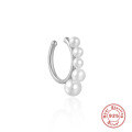 wholesale S925 Sterling Silver Small and Large Pearl Hoop Ear Cuffs, Korean Style Minimalist Earrings for Non-Pierced Ears-0-4