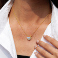 14K Gold Plated 925 Silver Moissanite Pendant Necklace for Women-0-1