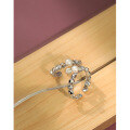 wholesale S925 Sterling Silver Korean Version Ins Minimalist Irregular Beaded Texture Freshwater Pearl Open Ring-0-1