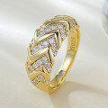 wholesale S925 Gold-Plated Ins Style Rippling Stackable Ring, Mu Jing Jewelry's New Romantic Series-0-0