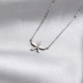 wholesale S925 Silver New Mini Daisy Internet-Famous Pendant Necklace, Trendy Fresh Flower Zircon Choker for Women-0-3