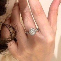 S925 Sterling Silver Rotating Ballet Oval Moissanite Ring, Rose Manor 1ct Empty Setting Wholesale-Rose Estate High Carbon Diamond, 1 carat, Hong Kong size 18 (US size 8)
