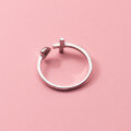 wholesale S925 silver European and American heart-shaped full diamond cross ring, simple and elegant open adjustable index finger ring J9756-0-4