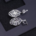 wholesale S925 Silver Designer European-style Gemstone Earrings, Retro Luxury Set with Natural Topaz, Russian-0-2