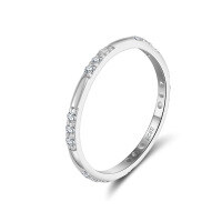 wholesale 925 Sterling Silver Geometric Zircon Jewelry For Women-Size US 6 925 silver, white gold, 5A zircon, 0.91g 925 silver