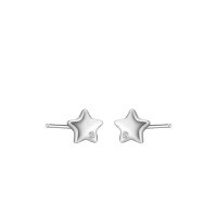 wholesale S925 Sterling Silver Mini Star Earrings For Women-Silver S999 sterling silver (stamped S999)