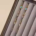 wholesale 925 Sterling Silver Blue Opal Earrings Wholesale For Women Fashion Luxury Personality Ear Clasps Cross-border Minimalist Style-0-3