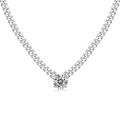 wholesale Metal: S925 Silver Plated with White Gold, Men's Moissanite Cuban Chain Necklace New Style Amazon Best-Selling Collarbone Chain Wholesale-0-7