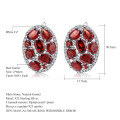 wholesale S925 Silver Natural Stone Earrings, European and American Retro Style with Unique Design, Garnet Gemstone and Crystal Ear Drops-0-5