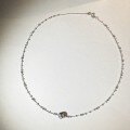 Sterling Silver Adjustable Cat-Eye Pendant Choker Necklace Wholesale-0-2