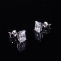 wholesale 18K Gold 4 Prong 2 Carat Moissanite Radiant Stud Earrings with Certificate-0-4