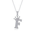 wholesale 925 silver popular 26-letter alphabet necklace for women, stylish and elegant moissanite cross-border collarbone chain-0-10