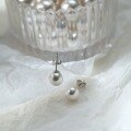 wholesale Sterling Silver Swarovski Pearl Earrings Women's Fever Blogger Same Style Large Vintage Round Earrings-0-3