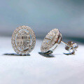 wholesale 925 Silver Full Diamond Oval Earrings, the latest Korean export fashion versatile luxurious stud earrings from Mu Jing Jewelry-0-3