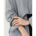 wholesale S925 Silver JF909 Korean-style Minimalist Open Heart-shaped Double-layer Adjustable Ring for Women-0-2