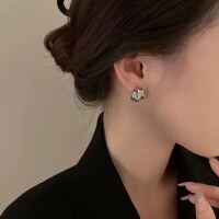 wholesale S925 Sterling Silver Sustainable Multi-Layer Stud Earrings for Women, Minimalist Luxury Advanced Niche Earrings-S925 sterling silver