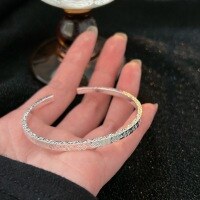 wholesale S925 Sterling Silver Korean Version Chiheng Diamond Grid Bracelet for Women, Small Batch Design, Luxury Fashion Trend Accessory-Diamond lattice bracelet (silver)