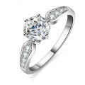 Silver Moissanite Crown Princess Ring for Live Streaming Supply-0-2