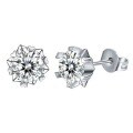 wholesale S925 Sterling Silver Diamond-Inlaid Snowflake Heart Ear Studs, Fashionable and Elegant, Unique Design, Versatile Ear Accessories-0-4