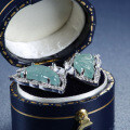 S925 Silver Wholesale Live Stream Source, Natural Weicui Blue Butterfly Earrings-0-0
