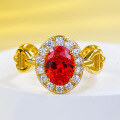 wholesale 925 Silver New Fanta Orange Oval 6*8 Ring for Women with Stylish European and American Design-0-0