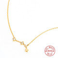 wholesale S925 Sterling Silver New Zodiac Star Pendant Necklace with Diamonds, Trendy and Popular-0-5