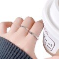 wholesale S925 Sterling Silver New Diamond-Inspired Minimalist Couple Rings for Men and Women, Simple and Luxurious High-End Matching Bands-0-3