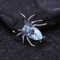 wholesale S925 Sterling Silver Insect Series Designer High-End Brooch, Spider Design with Natural Topaz Gemstone-0-1