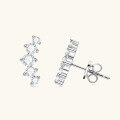 wholesale Metal material, French niche design-inspired smiley moissanite stud earrings OEM custom sample or drawing, ODM processing-0-3