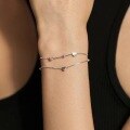 wholesale Metal material cross-border new double-layer heart bracelet for women, elegant and simple design, forest-style fresh and delicate wind hand accessory, perfect for gifting to girlfriends and best friends-0-3