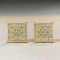 wholesale S925 Sterling Silver Amazon Hip-Hop Hit Moissanite Stud Earrings Square Rhombus Shape Unisex-0-1