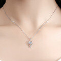 S925 Sterling Silver 1-Carat Moissanite Heart Pendant Necklace, Cross-Border Direct-0-2