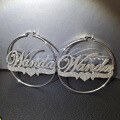 wholesale Gold-plated Personalized Name Earrings with Heart-Shaped Shiny Hoops – A Cross-Border Best Seller-0-3