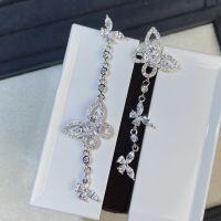 wholesale 925 Sterling Silver Women's Earrings Simple Full Diamond-Butterfly Earrings-ED110 925 Silver