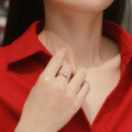 wholesale S925 Silver Adjustable Ring Simple and Elegant Four-Prong Solitaire Moissanite Ring for Women, Live Sale-0-3