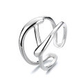 wholesale S925 Sterling Silver Korean Dongdaemun Ins Minimalist Geometric Open Ring for Women-0-4
