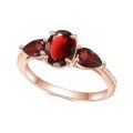 wholesale S925 Sterling Silver Inlaid with Natural Garnet Ring, Fashionable and Exquisite Gemstone Ring-0-4