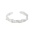 wholesale S925 sterling silver Korean version ins niche design minimalist dark style irregular textured concave-convex bracelet for women-0-4