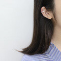 wholesale S925 Sterling Silver AE1053 Korean-style Earrings Fashionable and Unique Handmade Versatile Zirconia-Embedded Ear Clips for Women-0-2