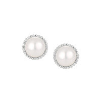 wholesale S925 Sterling Silver Edge, Natural Bread Bead, Small Batch, Unique and Elegant, Ins Light Luxury, High-End Sense, Stud Earrings for Women-Platinum [with sterling silver ear plugs] > 925 silver