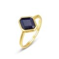 wholesale S925 Sterling Silver New Korean and Japanese Light Luxury Lapis Lazuli Ring, Simple and Stylish Versatile Open Adjustable Ring for Women, Dropshipping-0-5