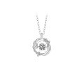 Sterling Silver 50-Point Moissanite Feather Pendant Necklace-0-3